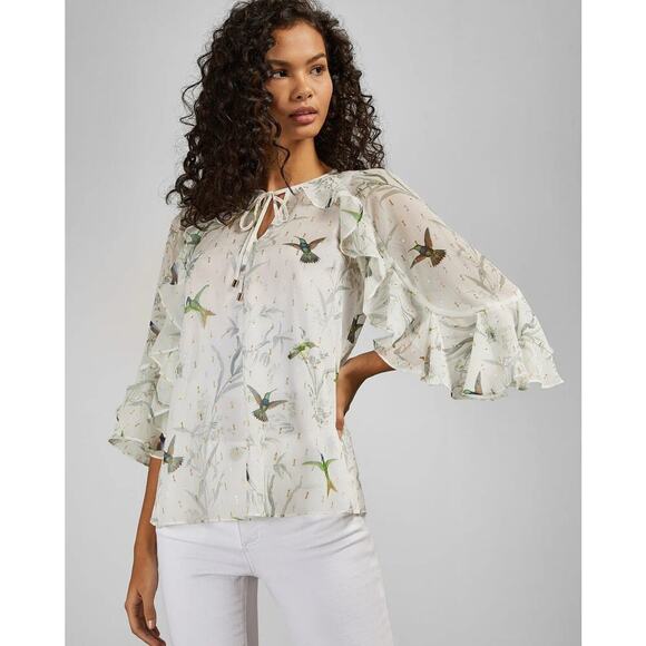 Ted Baker Lassii Fortune Blouse White Size S - Picture 2 of 8